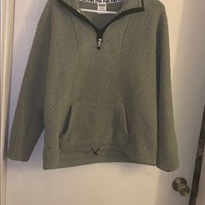 Olive green Sherpa  pull over